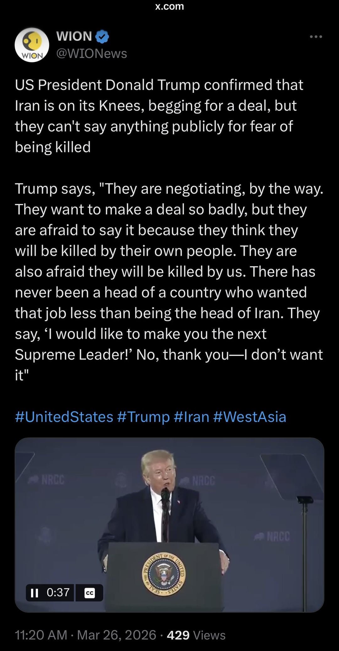 Trump on Iran