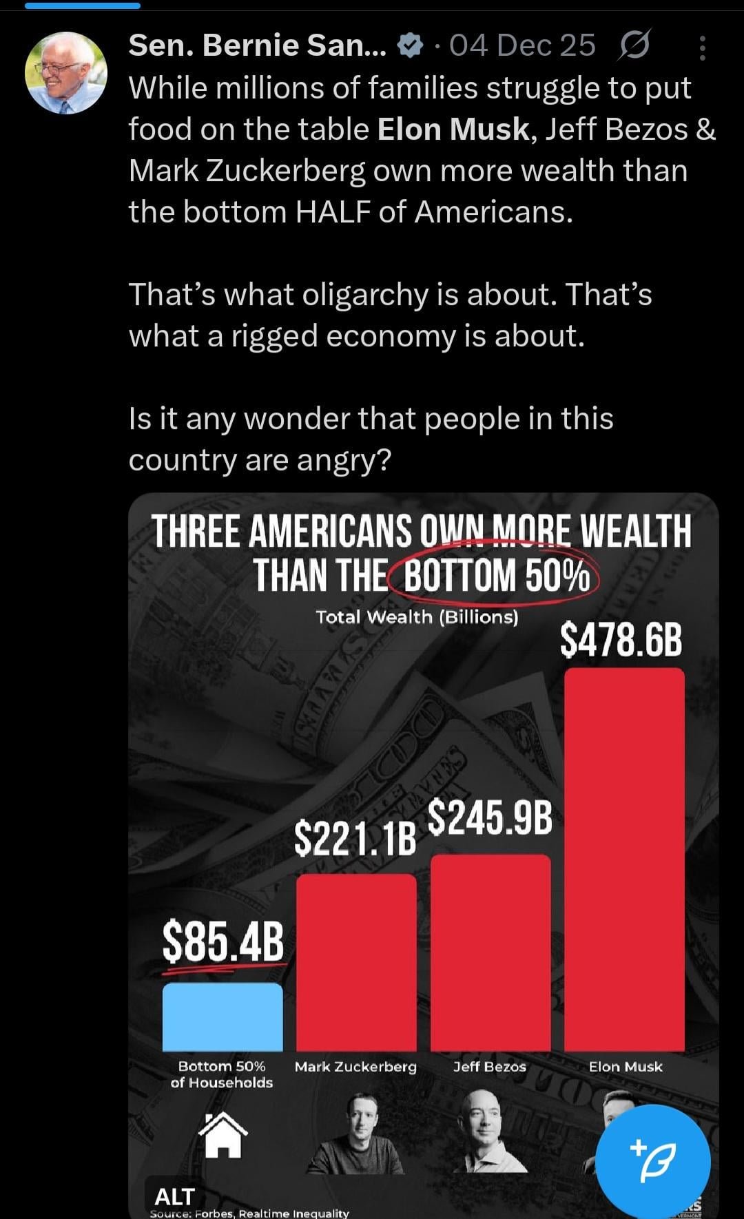 Bernie's Take on Oligarchy!