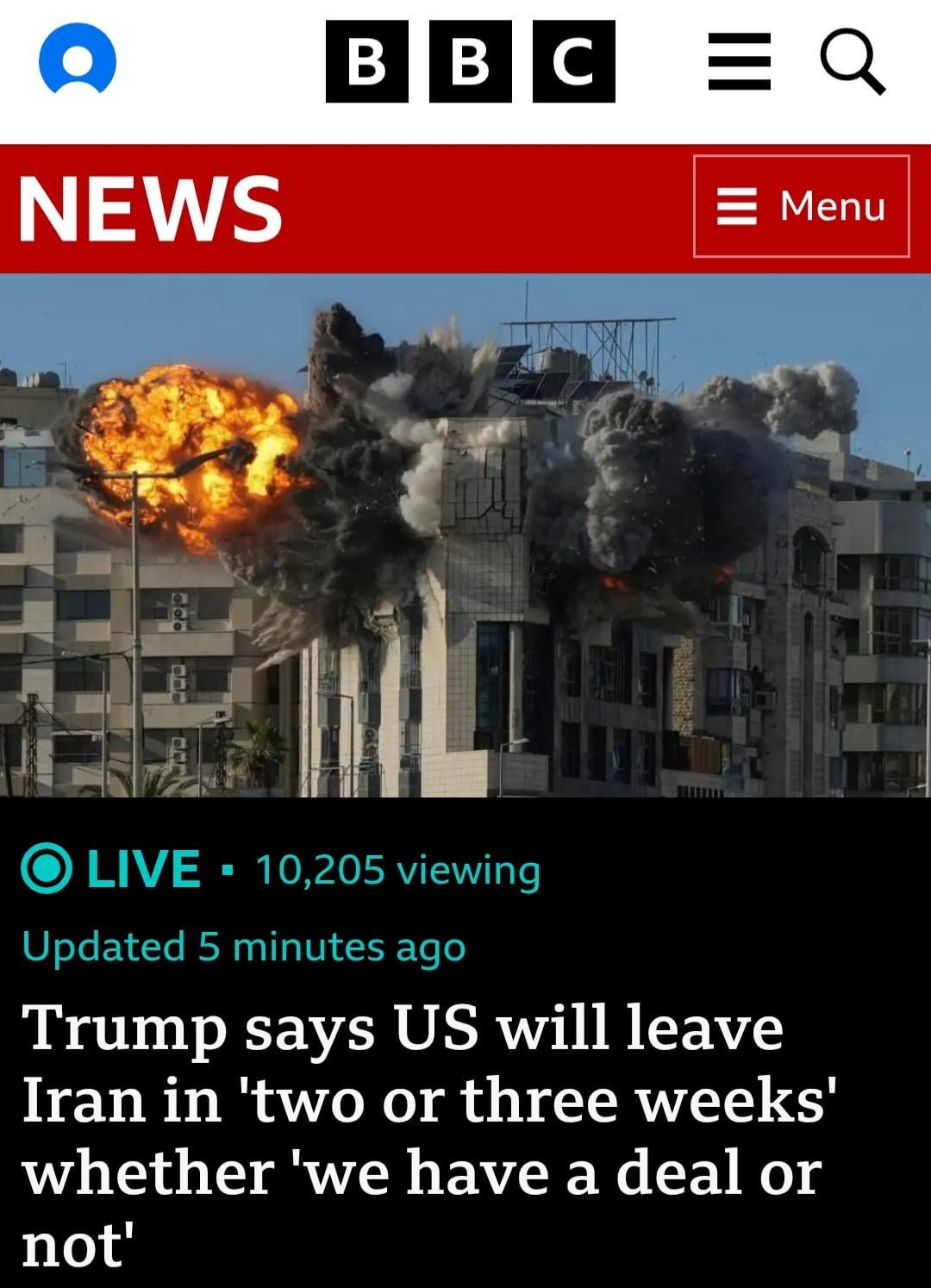 Us is leaving war?